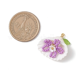 7 шт. стеклянная ракушка из бисера с подвесками в виде цветов&nbsp;PALLOY-MZ01140