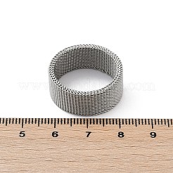 201 ステンレススチール指輪  ユニセックスのワイドバンドリング  ステンレス鋼色  10mm  内径：20mm&nbsp;RJEW-H242-01B-P