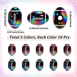 20 Stück 2 Farben undurchsichtige europäische Acrylperlen&nbsp;OACR-SC0003-04