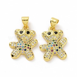 Латунные микропаве прозрачные подвески с фианитом ZIRC-F135-28G-03