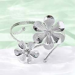 Armreifen aus Blumenlegierung für Mädchen und Frauen&nbsp;LS-AJEW-A063-01A-P