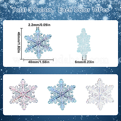 30 шт. 3-цветные акриловые звенья для люстры OACR-SC0001-59