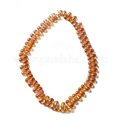 Гальванические стеклянные бусины&nbsp;GLAA-WH0023-29H