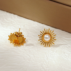 Geometrische Ohrstecker aus 304 Edelstahl mit Sonnenmotiv&nbsp;LS-NK4647