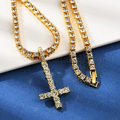 Подвеска в виде перевернутого христианского креста из сплава&nbsp;NJEW-P333-01G