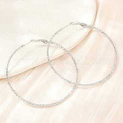 Boucles d'oreilles créoles larges en acier inoxydable 304 avec épingles en acier inoxydable chirurgical 316 pour femmes&nbsp;SA-CBAB549-01P