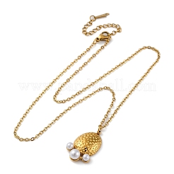 Colliers à chaîne avec pendentif en forme de patte de perle en acier inoxydable 304 et en plastique plaqué sous vide PVD pour femmes&nbsp;STAS-Z114-16G