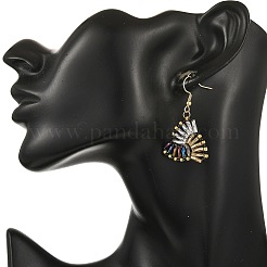 Pendientes colgantes de acero inoxidable 304 con cuentas de vidrio&nbsp;EJEW-MZ00821