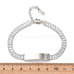 Браслеты-цепочки из нержавеющей стали 304 со стеклянными звеньями&nbsp;BJEW-G753-03P-01