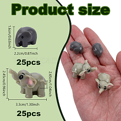 50 шт. 2 стиля 3D-украшения в виде слона из смолы&nbsp;AJEW-GA0009-28