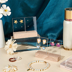 Прозрачный акриловый держатель для сережек-органайзеров EDIS-WH0031-01