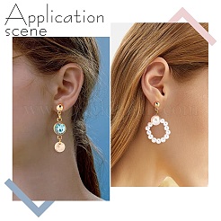 30 шт. 5 стиля фурнитуры для сережек-гвоздиков из нержавеющей стали 304 STAS-PH0001-48