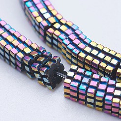 Electroplate non magnetici ematite sintetico fili di perline&nbsp;G-J381-4X1mm-A07