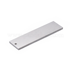 変色しない304ステンレススチールペンダント  空白タグのスタンプ  長方形  ステンレス鋼色  33x9x1mm  穴：1.2mm&nbsp;STAS-F254-06A-P