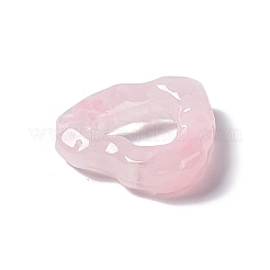 透明樹脂ペンダント  大きな穴のペンダント  ウォーターリップルハートチャーム  ピンク  26x24x6.5mm  穴：4mm&nbsp;RESI-E029-02A