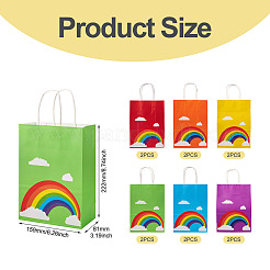 12 borsa portaoggetti in carta stampata con arcobaleno in 6 colori&nbsp;ABAG-TA0002-05A