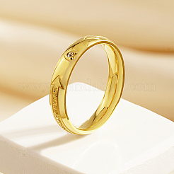 矢印模様のステンレス鋼の指輪女性用  ラインストーン付き  18KGP本金メッキ  usサイズ10（19.8mm）&nbsp;HA9923-5