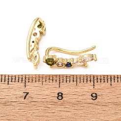 Orecchini a perno in ottone con pavé di zirconi cubici&nbsp;KK-CBAA351-23G-01