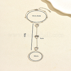 Élégants bracelets à maillons en laiton sertis de micro-pavés de zirconiums cubiques transparents&nbsp;YB8510