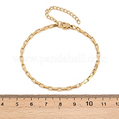 Женские браслеты-цепочки из прямоугольных звеньев нержавеющей стали 201&nbsp;LS-BJEW-G767-01C-G