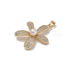 Латунные микропаве прозрачные подвески с фианитом&nbsp;KK-B138-02G