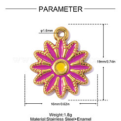 Pendentifs en acier inoxydable 304 émaillés&nbsp;STAS-OY018-26G-01