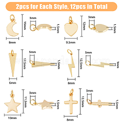 12шт 6 латунные подвески KK-FH0005-59
