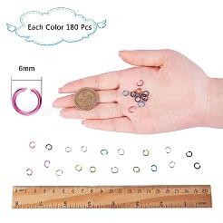 6色アルミ線オープン丸カン  ミックスカラー  20ゲージ  6x0.8mm  内径：4.4mm  約180PCS /カラー  1080個/箱&nbsp;ALUM-JP0001-01B