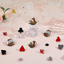 12 шт. 6 стиля игральных карт знак эмалированный значок&nbsp;JEWB-FH0002-59