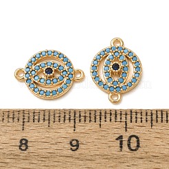 Breloques connecteurs en laiton micro-pavé turquoise synthétique&nbsp;GG-CBAE681-19G