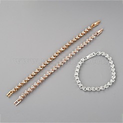 Lega braccialetti di collegamento del cuore&nbsp;BJEW-Z009-01S