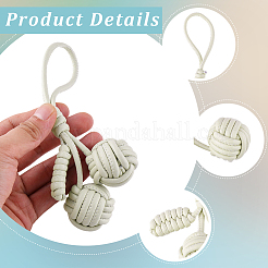 Decorazioni pendenti con palline intrecciate in similpelle&nbsp;AJEW-WH20054-143C