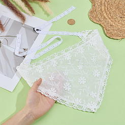 1 bandeau foulard triangulaire en dentelle&nbsp;AJEW-CY0001-62A