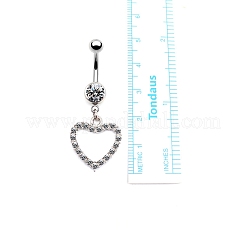 Кольца для пупка из хирургической нержавеющей стали 316L с прозрачным кубическим цирконием&nbsp;WG93CBC-02