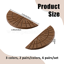 6 Paar 3 Farben Gummi-Fersenkissen&nbsp;FIND-FH0017-37