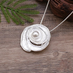 Ожерелья из цинкового сплава с эмалью и пластиковым жемчугом для женщин FS-WG8D512-01