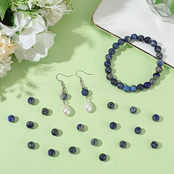 2 нити натуральных бусин из лазурита G-SP0001-26