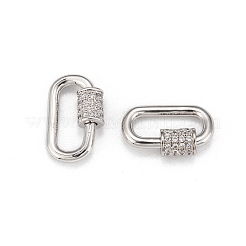 Латунь микропаве кубический цирконий винт карабин подвески с замком&nbsp;X-ZIRC-G160-22P