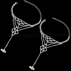 2шт. браслет с теннисным кольцом из кристаллов и страз&nbsp;BJEW-CN0001-18