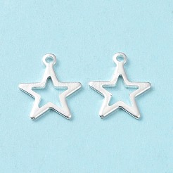 304ステンレススチールチャーム  スター  銀  14.5x12.5x1mm  穴：1.2~1.4mm&nbsp;STAS-L234-095S