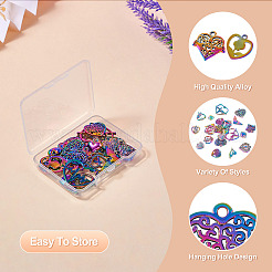 24шт 12 стиля подвески из сплава цвета радуги FIND-TA0003-91