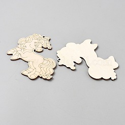 Pièces de bois non finies de licorne&nbsp;WOOD-CJC0007-04B