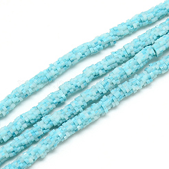 樹脂粘土ビーズ連売り  花  空色  4~6x4~6x1~1.5mm  穴：2mm  約313~350個/連  15.35インチ〜16.14インチ&nbsp;CLAY-T001-A02