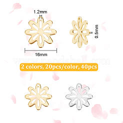 40 шт. подвески из нержавеющей стали 201 двух цветов STAS-UN0046-11