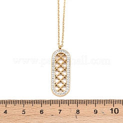 Овальный кулон из полимерной глины с кристаллами и стразами&nbsp;NJEW-A064-06G