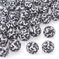 30 Stück runde Rhinestone Harz-Perlen&nbsp;OACR-TA0004-28B