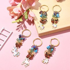 Брелок с подвеской из эмали из сплава единорога KEYC-JKC00532