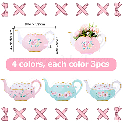 12 шт. 4 стили бумажных упаковочных коробок для букетов в форме чайника&nbsp;DIY-SP0006-40