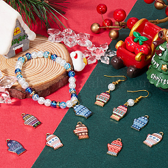 28 шт. 7-х цветные подвески из сплава с принтом на зимнюю тематику FIND-SC0012-46