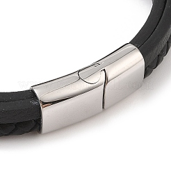 Плетеные браслеты из микрофибры и кожи BJEW-B096-27P